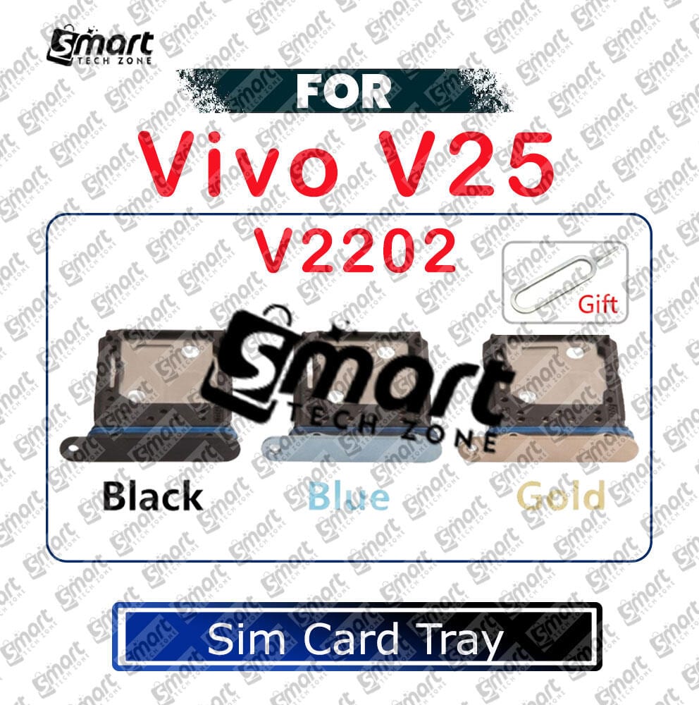 For Vivo V25 V2202 Sim Tray Micro SD Card Slot with Sim Ejector Pin Replacement Parts - Price in Bangladesh