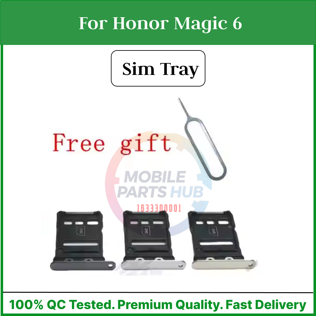 For Honor Magic 6 Sim Tray Micro SD Card Slot with Sim Ejector Pin Replacement Part