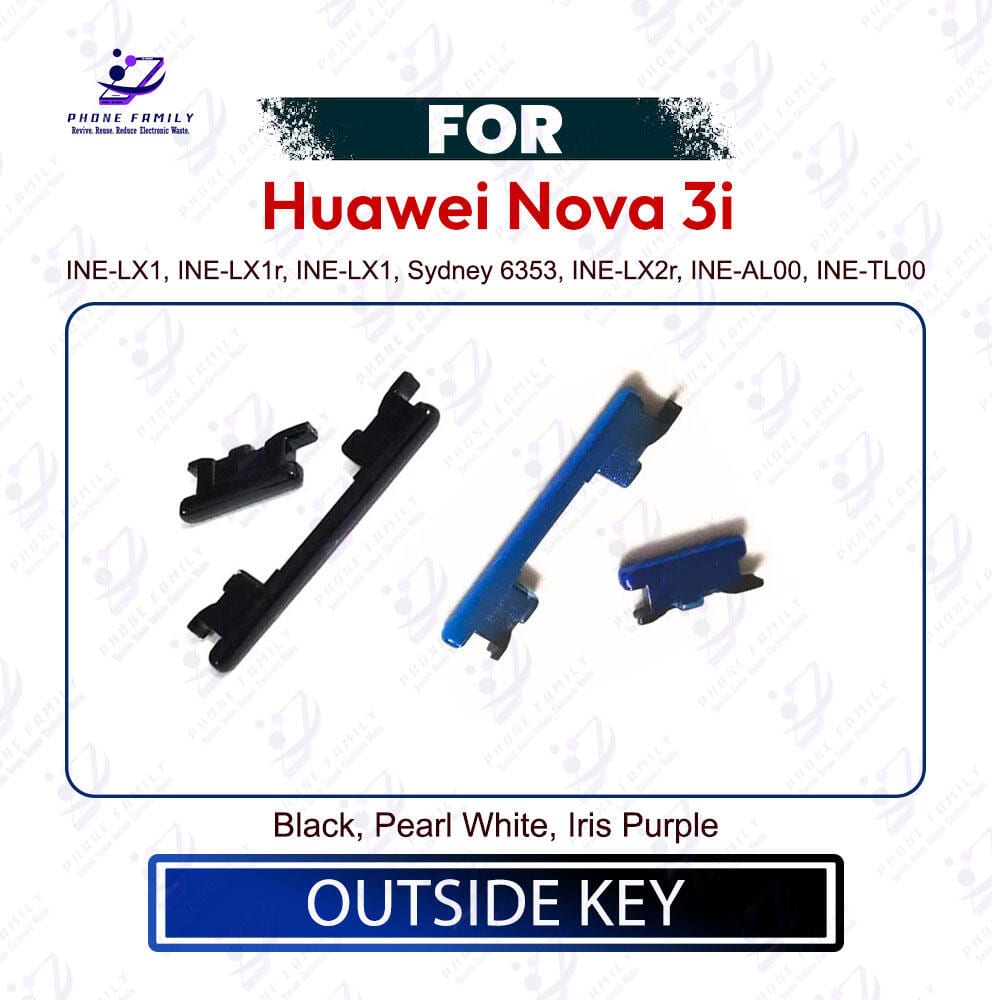 Huawei nova 3i Power & Volume Up Down Button Outside Key | Side Key External Button Replacement | Exact INE-LX1, INE-LX1r, INE-LX1 - Price in Bangladesh