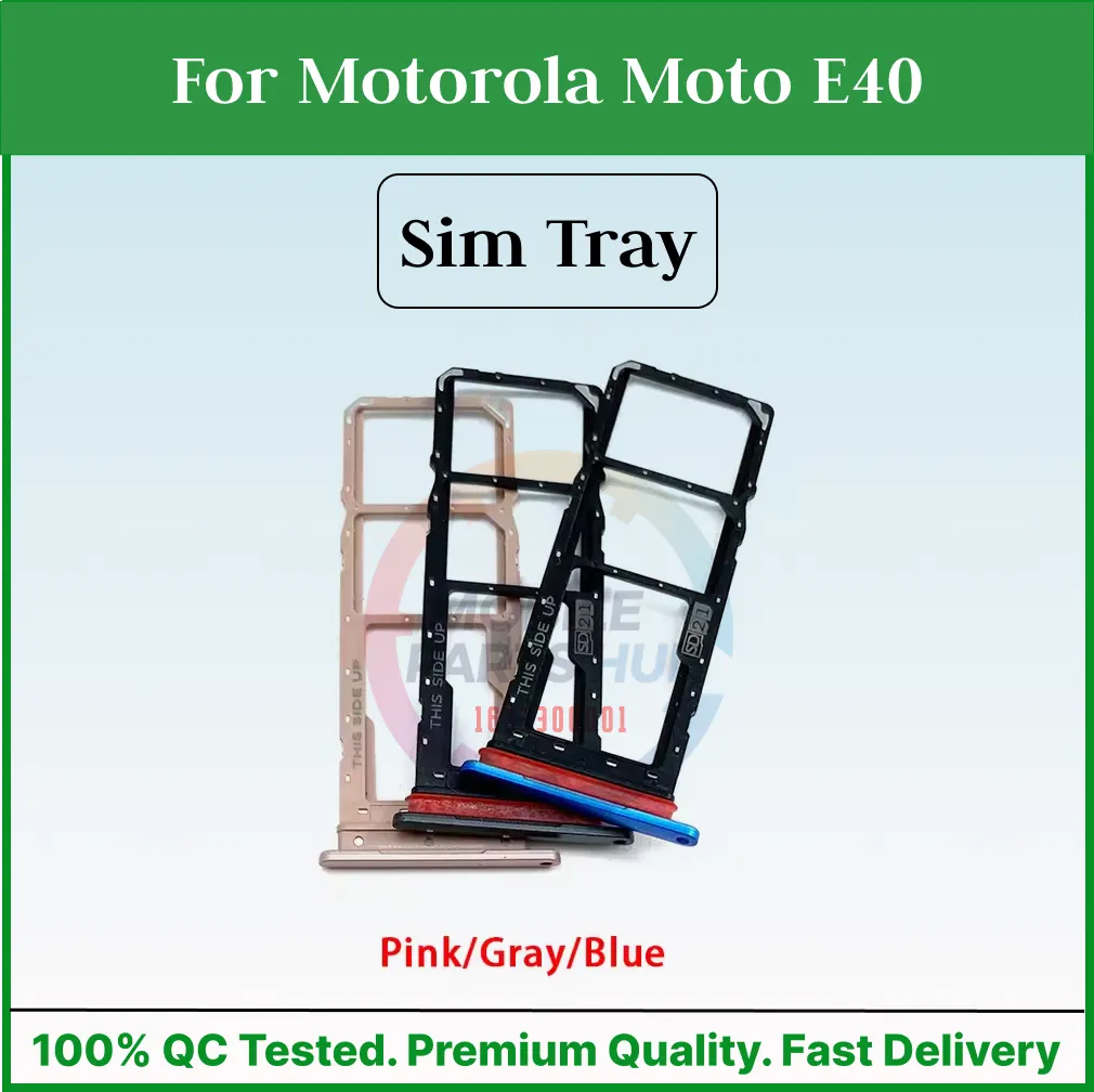 For Motorola Moto E40 Sim Tray Micro SD Card Slot with Sim Ejector Pin Replacement Parts Sim Trays & Ejector Pins Price in Bangladesh - Mobile.com.bd