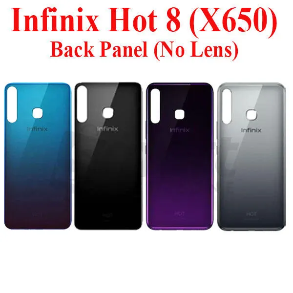 Infinix Hot 8 (X650) Back Panel/Backshell/ Casing + With Camera Lens + Side Buttons With Logo-All Colors Available - Price in Bangladesh