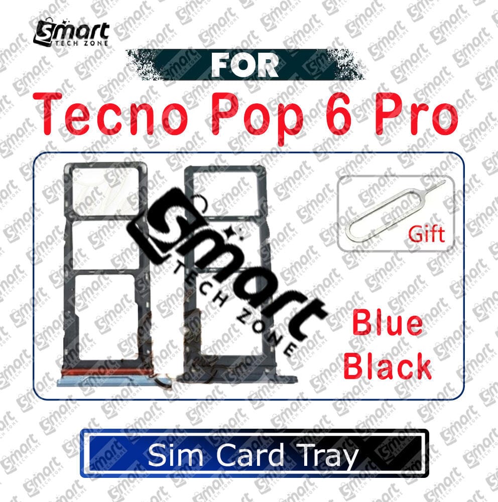 For Tecno Pop 6 Pro Sim Tray Micro SD Card Slot with Sim Ejector Pin Replacement Parts - Price in Bangladesh