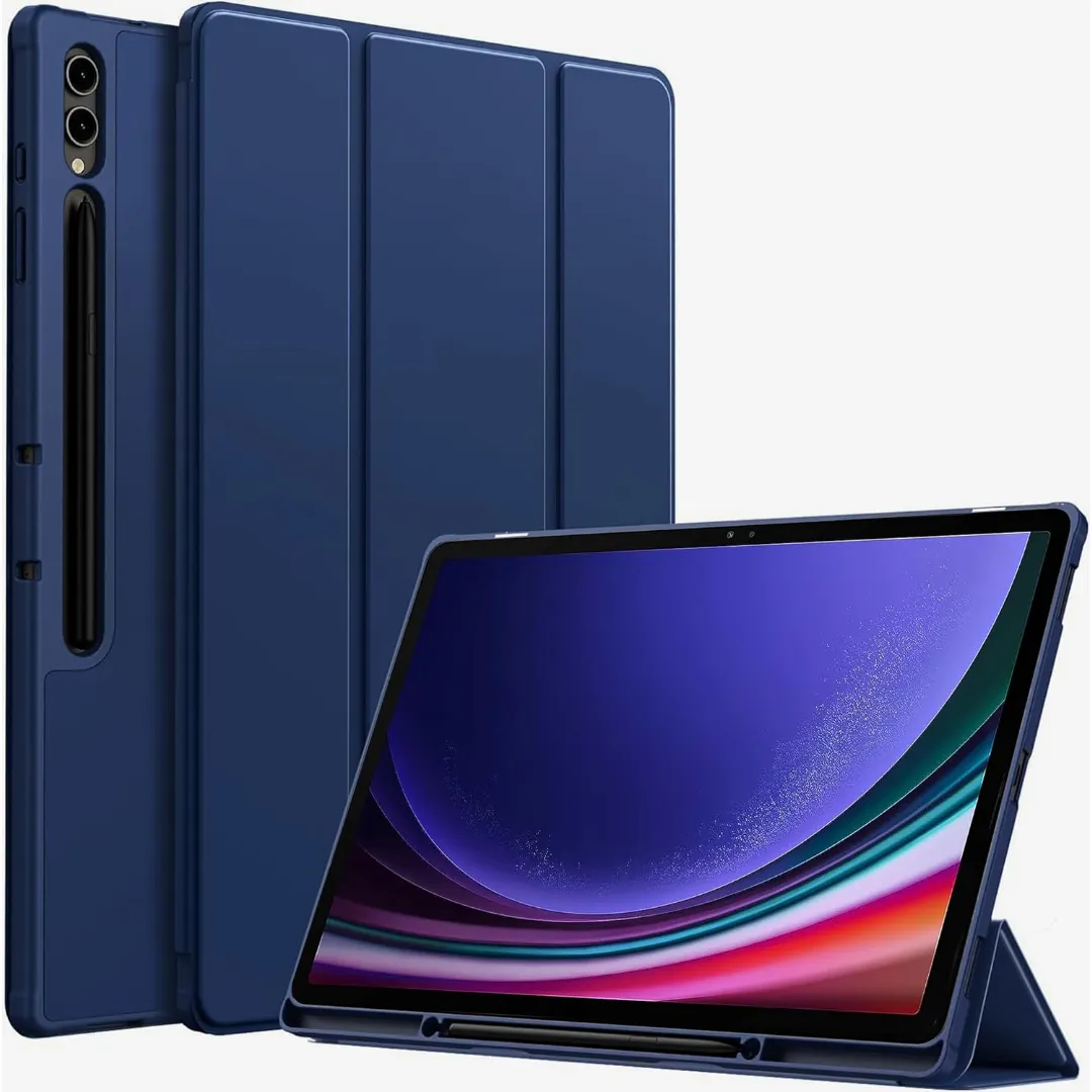 Robustrion Cover For Samsung Tab S10 Ultra Cover Case/Tab S9 Ultra Cover Case/Tab S8 Ultra Flip Stand Case Cover With S-Pen Holder For Samsung Galaxy Tab S10 /Tab S9 / S8 Ultra Tablet Cover 14.6 Inch [Supports Auto Sleep Wake]-Black/Navy Blue - Price in Bangladesh