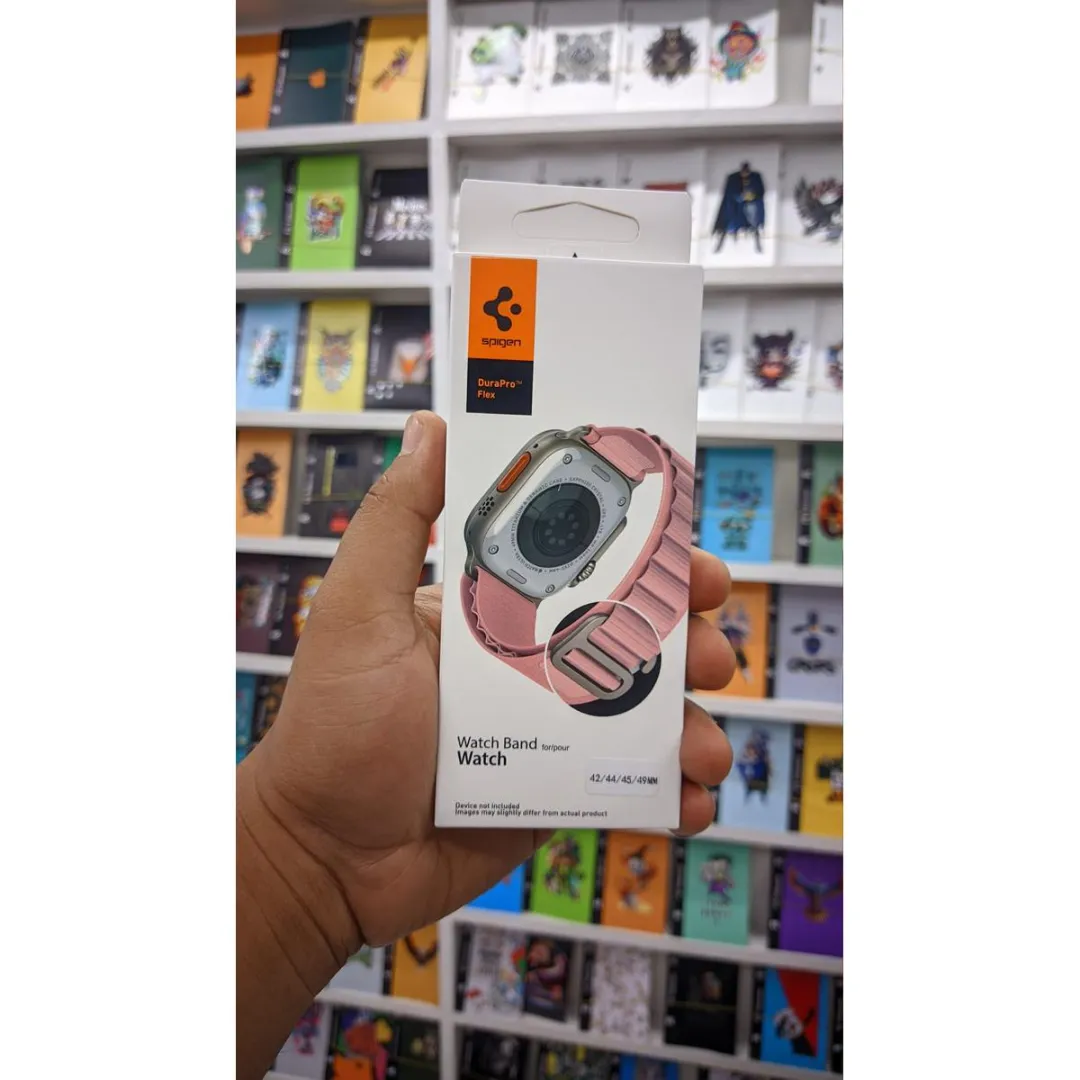 Premium Spigen Alpine Loop Nylon Strap For Apple Watch Ultra 49Mm 45Mm 44Mm 42Mm (Pink) - Price in Bangladesh