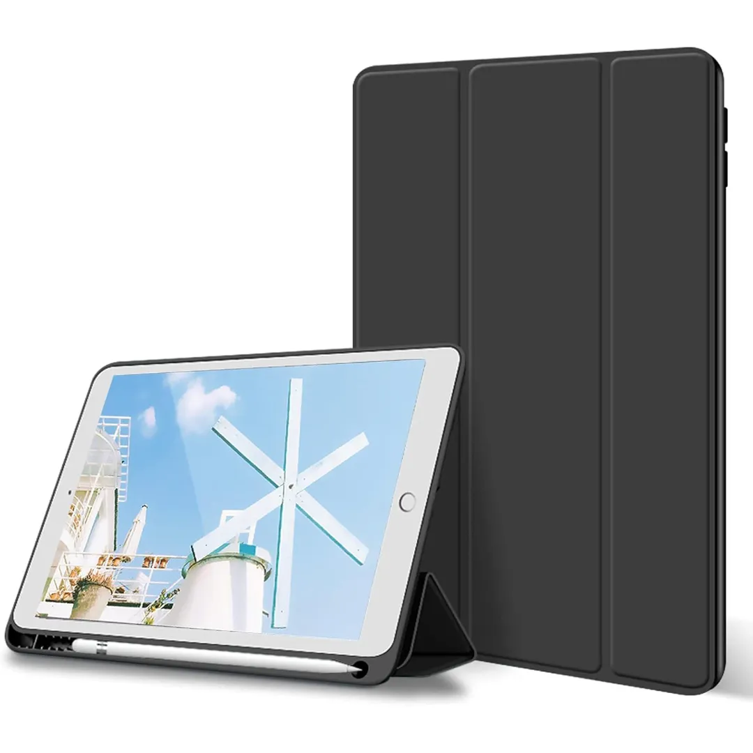 Premium Case For Ipad Air 3 (10.5-Inch 2019, 3Rd Generation) With Pencil Holder, Slim Tablet Cover With Soft Tpu Back, Auto Wake/Sleep (Black - Navy Blue) A2153, A2123 (Global); A2154 (China) A2152 (Global) - Price in Bangladesh