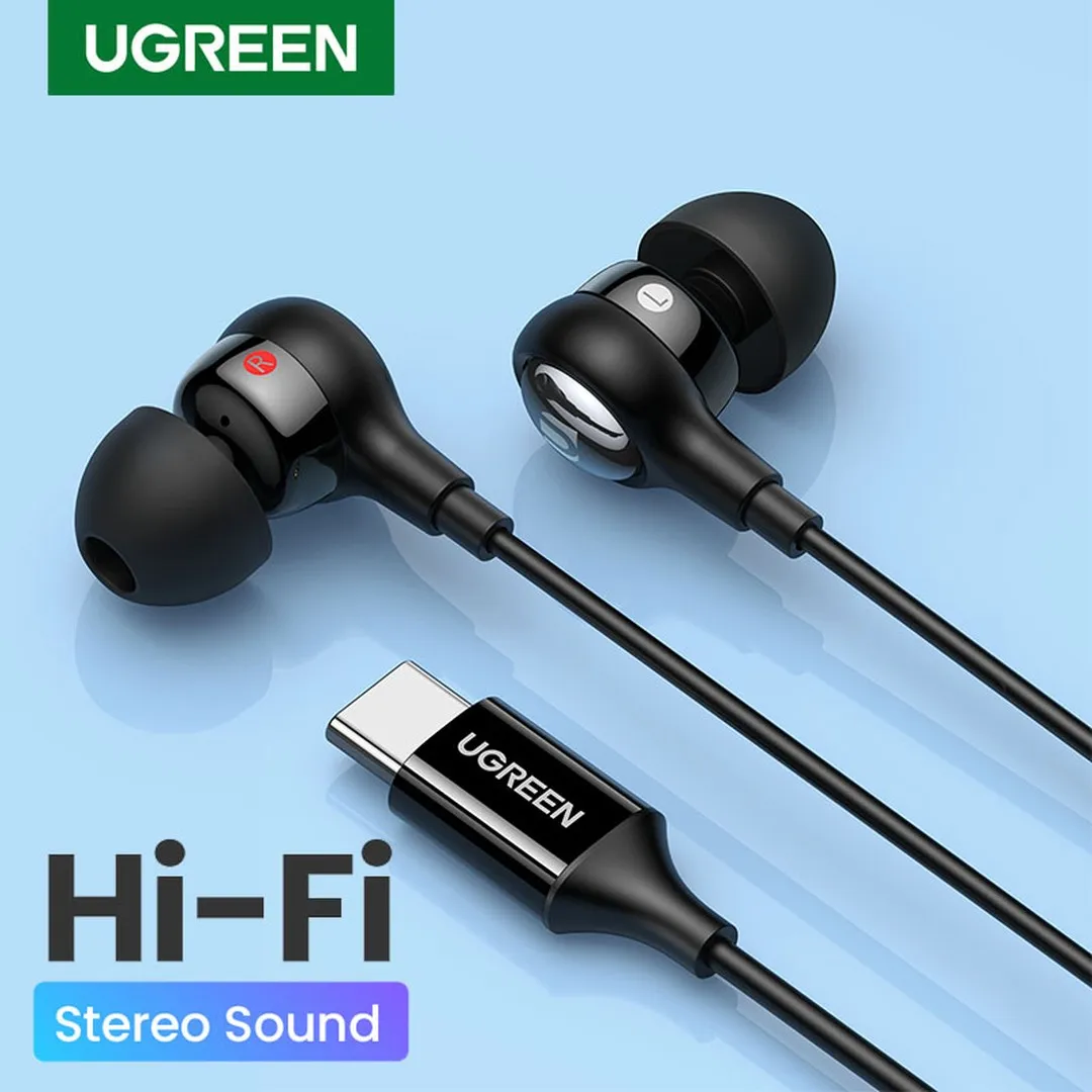 UGREEN USB C Earbuds, Wired Headphones with Microphone and Volume Control Noise Cancelling Headphones, HiFi Stereo Wired Earbuds Compatible with Earphones & Headphones Price in Bangladesh - Mobile.com.bd