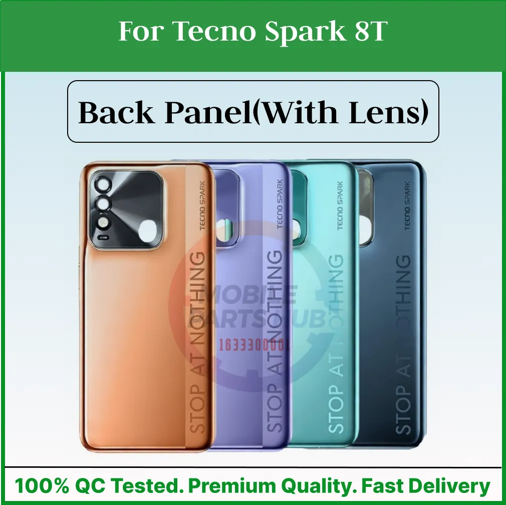 For Tecno Spark 8T Back Panel/Backshell/ Casing + Camera Lens + Side Button With Logo-All Colors Available Back Panels & Housings Price in Bangladesh - Mobile.com.bd