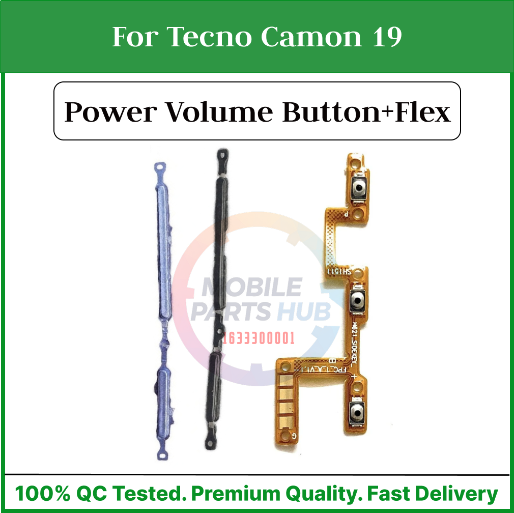 Tecno Camon 19  Power on / off Switch Button Side Volume Up Down Buttons +Flex Cable Replacement Parts