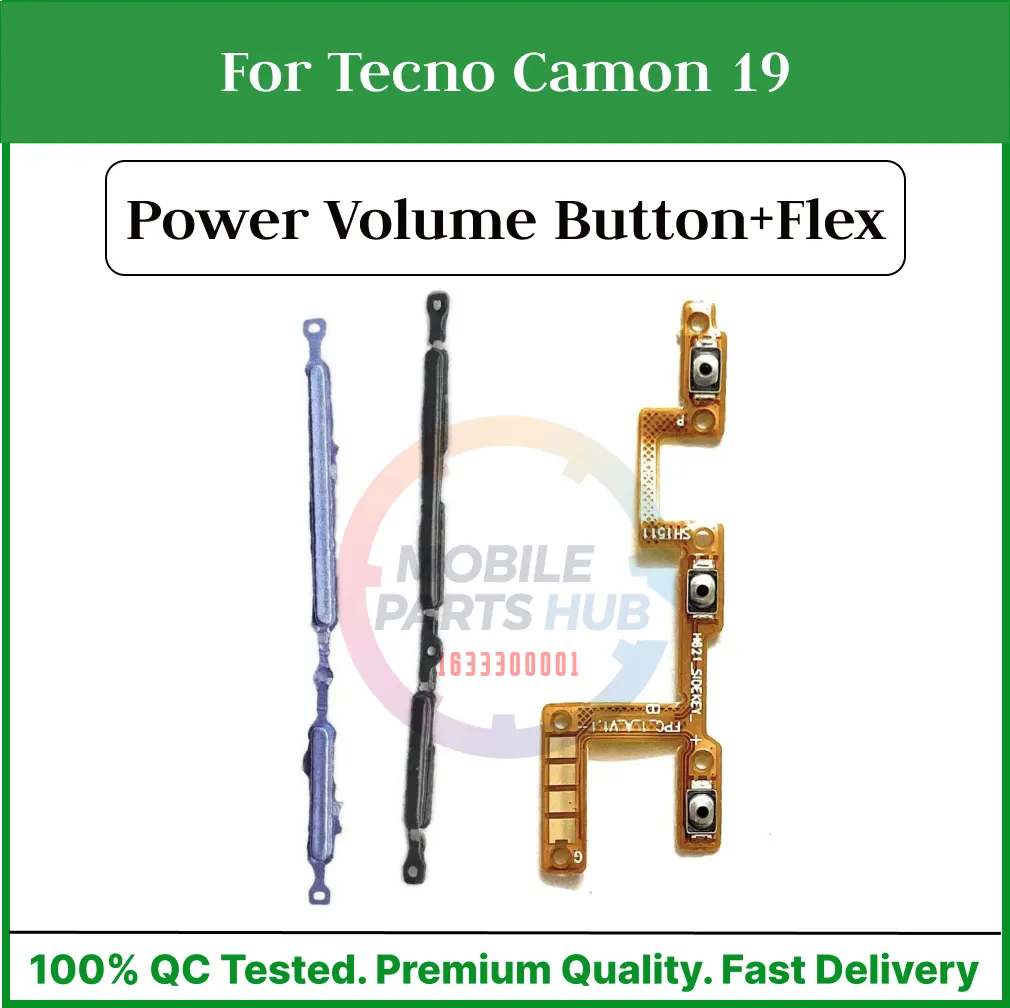 Tecno Camon 19  Power on / off Switch Button Side Volume Up Down Buttons +Flex Cable Replacement Parts Flex Cables Price in Bangladesh - Mobile.com.bd
