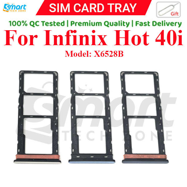 For Infinix Hot 40i Sim Tray Micro SD Card Slot with Sim Ejector Pin Replacement Parts - Price in Bangladesh