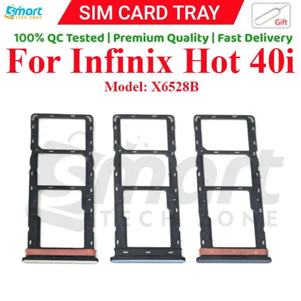 For Infinix Hot 40i Sim Tray Micro SD Card Slot with Sim Ejector Pin Replacement Parts Price in Bangladesh - Mobile.com.bd