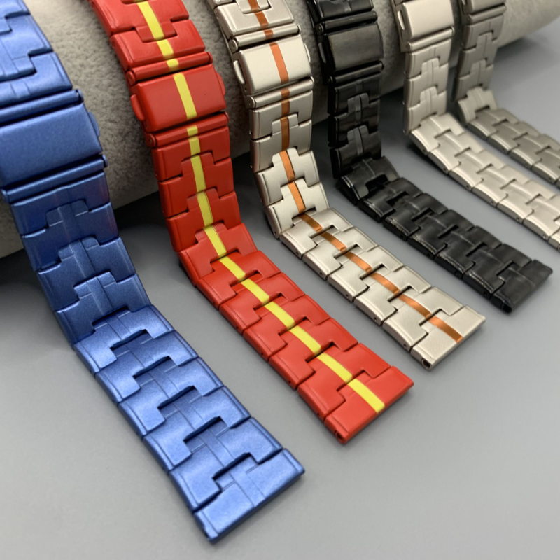 22mm Stainless Steel Watch Band H Link Metal Bracelet Strap with Butterfly Buckle for Smartwatches and Luxury Watches - Price in Bangladesh
