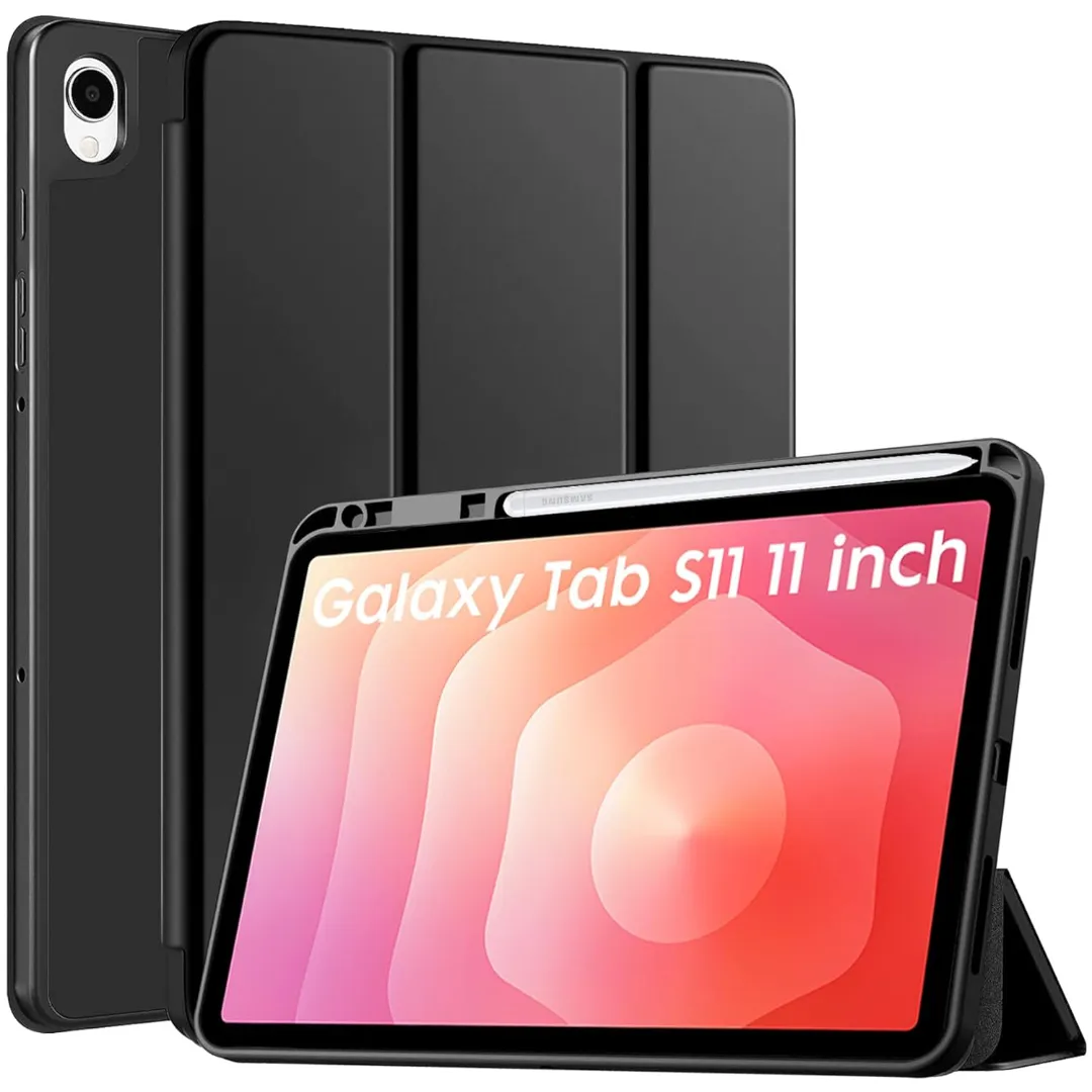 Robustrion Cover Case For Samsung Galaxy Tab S11 11" Cover With [S-Pen Holder], Flip Cover Case For Samsung S11 Tablet 11 Inch [Auto Sleep Wake] - Black - Navy Blue - Price in Bangladesh