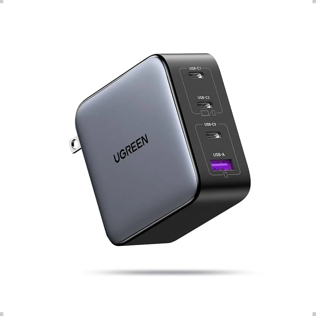 UGREEN 100W GaN Fast Charger 4-Port for SAMSUNG s25 ultra s24 ultra S23 s22 iPhone 17 16 15 pro max 14 13 Xiaomi 12t Huawei P50 Laptops Tablets Dell Thinkpad Surface pro 7 MacBooK iPad pro MacBook Air Power Adapter - Price in Bangladesh