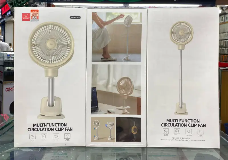 Xundd Original XUNDD XDOT-063 Multi-Function Circulation Clip Fan – 3-in-1 Smart Cooling, Lighting & Rotation Handheld Fans Price in Bangladesh - Mobile.com.bd