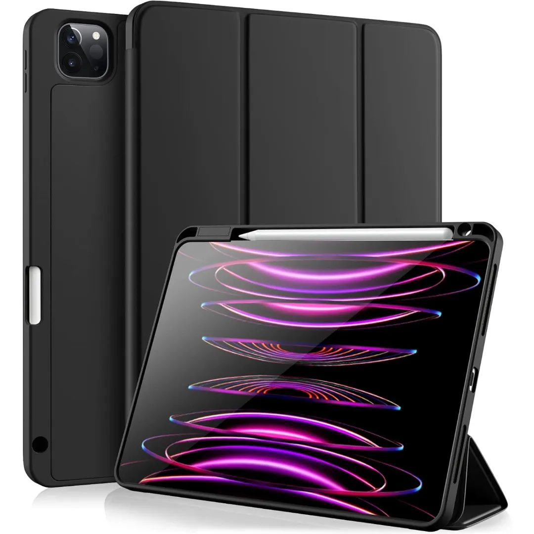 Vobafe Case Compatible With Ipad Pro 11 Inch Case 2022/2021/2020/2018, Tpu Flexible Back Cover With Pencil Holder, Supports 2Nd Gen Pencil, Auto Sleep/Wake, Black / Navy Blue Phone Cases & Covers Price in Bangladesh - Mobile.com.bd