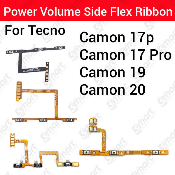 Tecno Camon 17p 17 Pro 19 20 Power on / off Switch Button Side Volume Up Down Buttons Flex Cable Replacement Parts - Price in Bangladesh