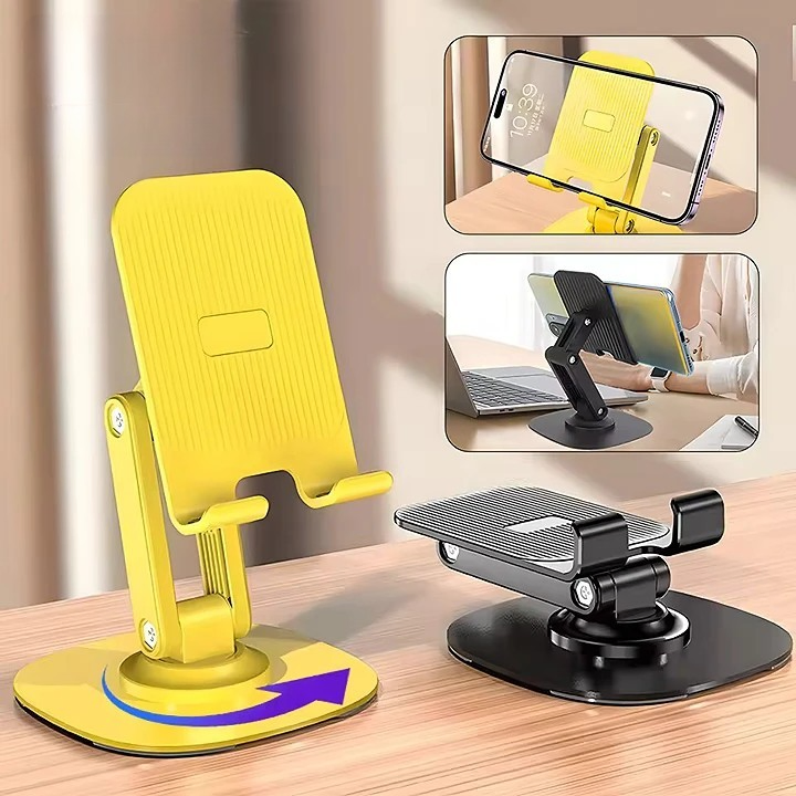 Adjustable Foldable Phone and Tablet Stand 360 Degree Rotating Desktop Holder Anti Slip Sturdy Design Metal Base Stand - Price in Bangladesh