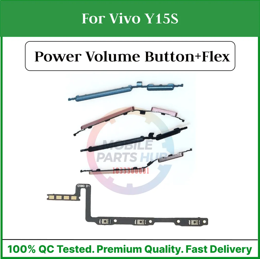 Vivo Y15S Power on / off Switch Button Side Volume Up Down Buttons +Flex Cable Replacement Parts - Price in Bangladesh