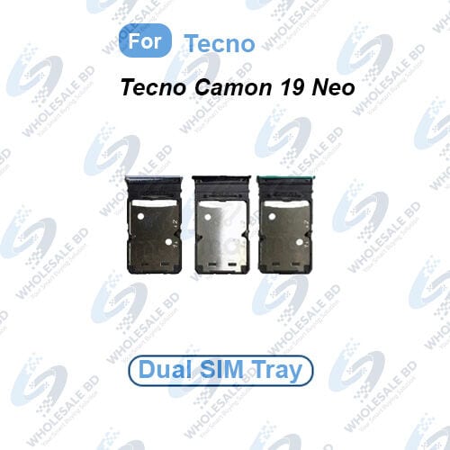 Tecno Camon 19 Neo (CH6i) Dual SIM Tray Replacement Slot Holder with Opening Needle (Sim Ejector) (Wholesale) - Price in Bangladesh