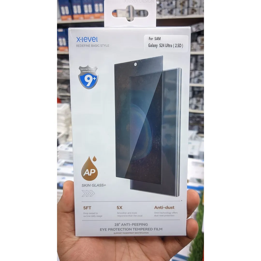 X-Level Anti-Peep Privacy Tempered Glass Screen Protector For Samsung Galaxy S24 Ultra Phone Cases & Covers Price in Bangladesh - Mobile.com.bd