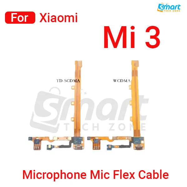 USB Charging Dock Charge Port Jack Plug Microphone Mic Flex Cable Ribbon Board For Xiaomi Mi 3 Mi3 M3 WCDMA Version Flex Cables Price in Bangladesh - Mobile.com.bd
