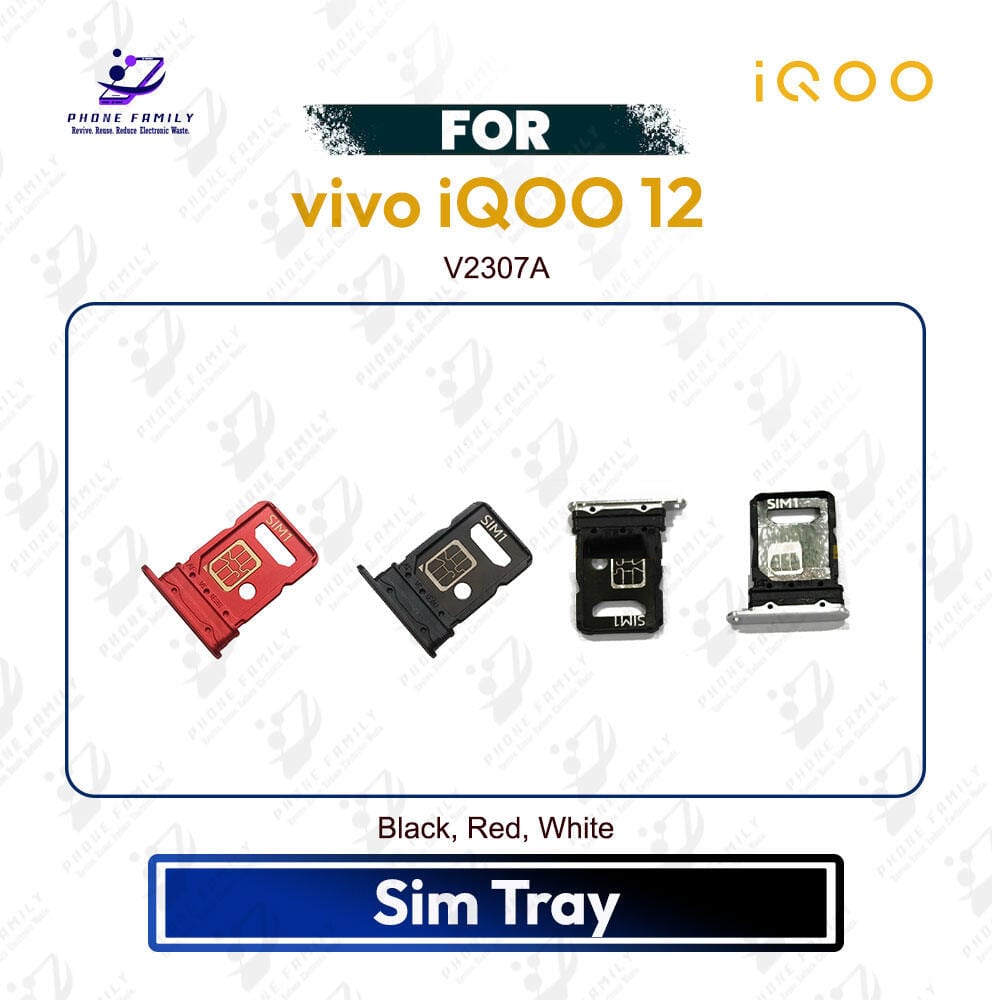 vivo iQOO 12 Sim Tray / Sim Slot /SD Card Tray /Holder Card compatible Replacement Parts | - Price in Bangladesh