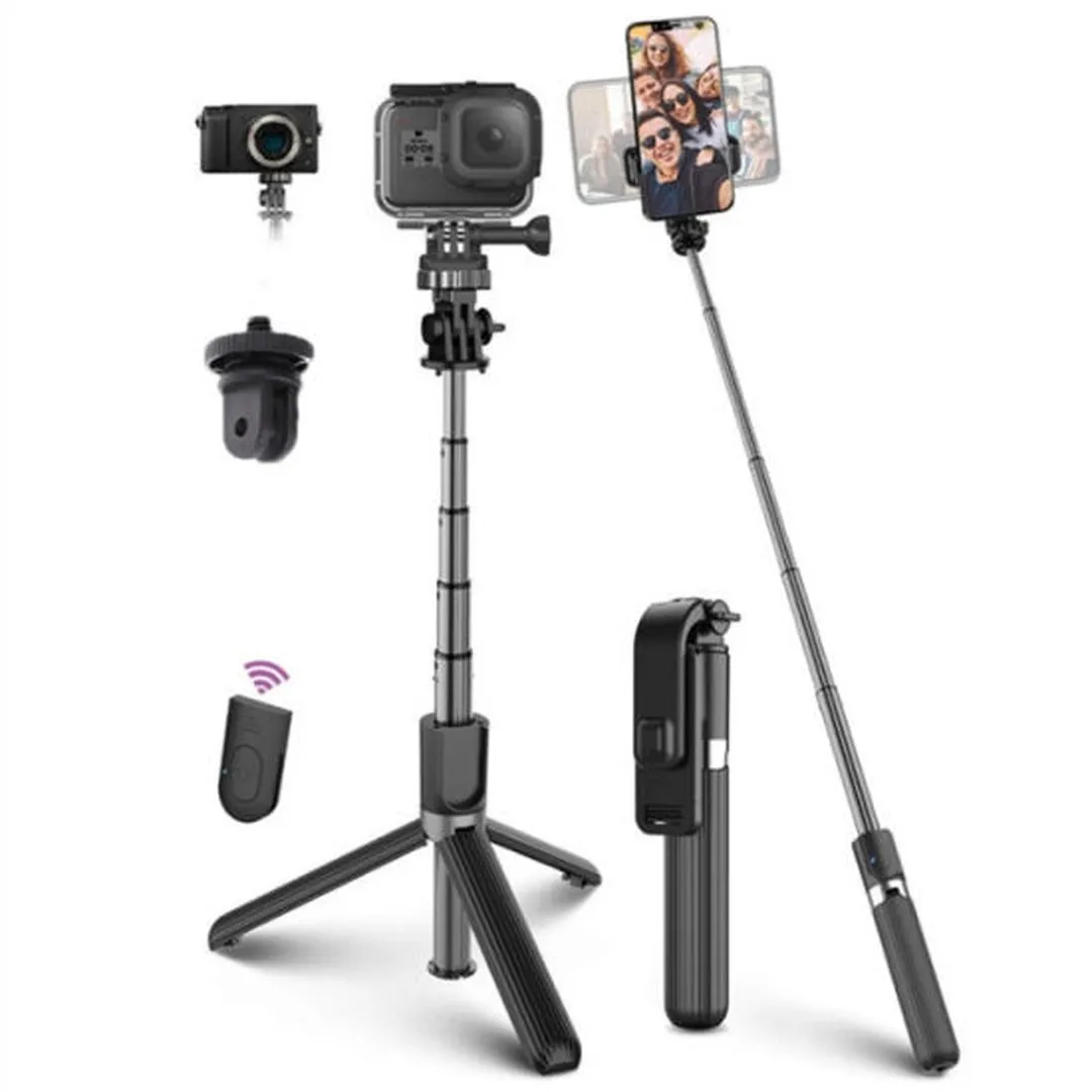 L03 Bluetooth 4.0 Wireless Aluminum Alloy Selfie Stick Tripod Foldable Monopods for Gopro SmartPhones Camera - Price in Bangladesh