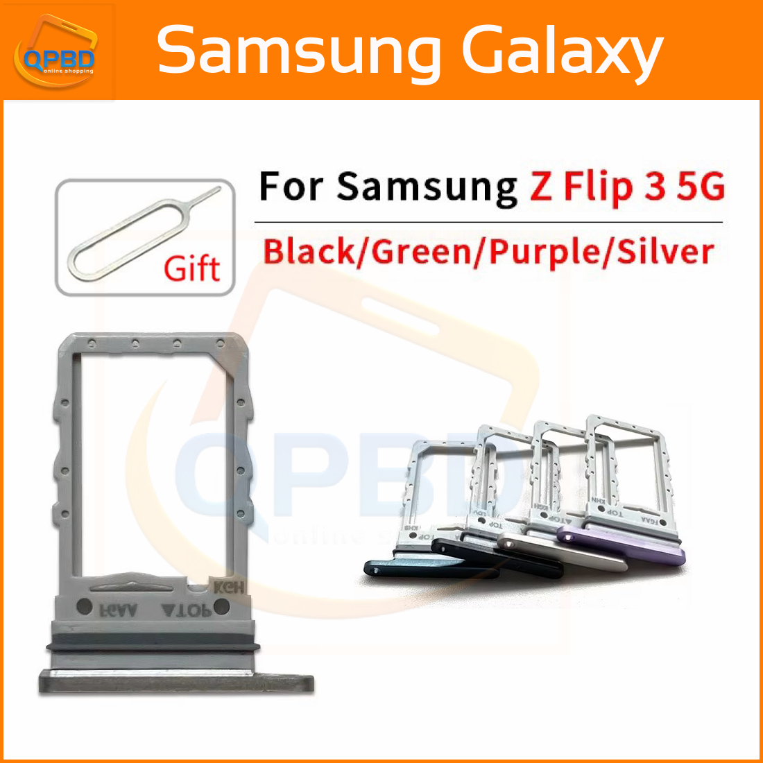 Samsung Galaxy Z Flip 3 Sim Slot Card Tray Holder Sim Adaptor With Free Sim Ejector Pin Replacement Parts - Price in Bangladesh