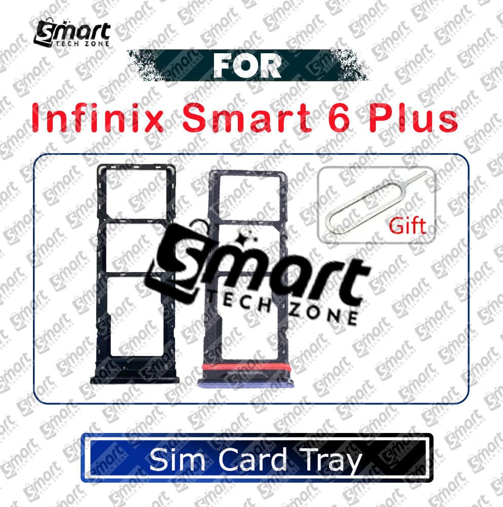 For Infinix Smart 6 Plus X6823C Sim Tray Micro SD Card Slot with Sim Ejector Pin Replacement Parts - Price in Bangladesh