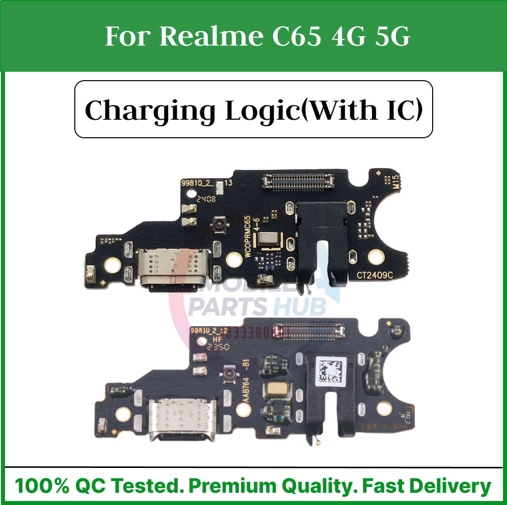 Charging Logic Board For Realme C65 4G 5G Charging Port USB Plug PCB Dock Connector Spare parts