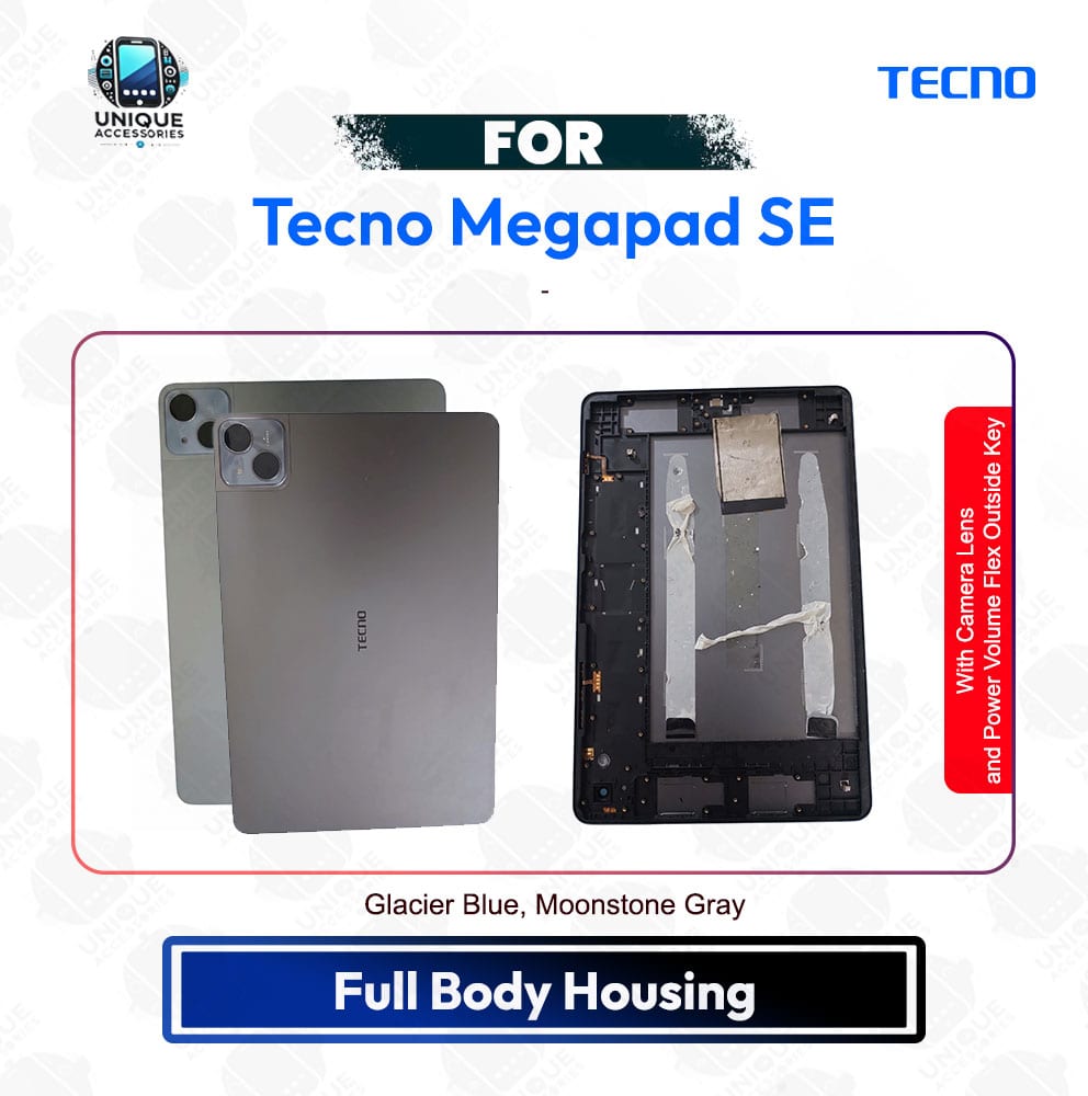 Tecno Megapad SE T1102 Tablet Full Body Housing With Camera Lens, Power Button & Volume Flex Outside Key - Price in Bangladesh