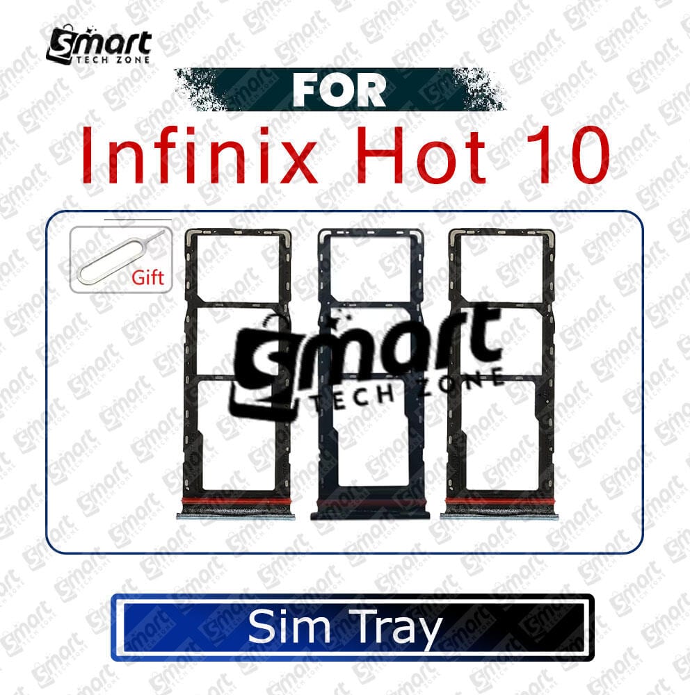 For Infinix Hot 10 Sim Tray Micro SD Card Slot with Sim Ejector Pin Replacement Parts - Price in Bangladesh