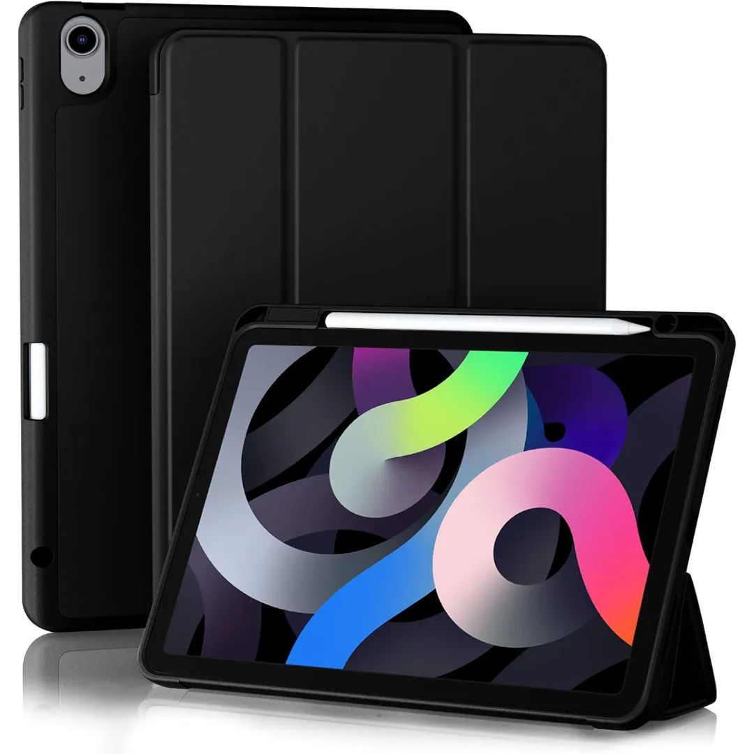 Premium Flip Case For Apple Ipad Air 13 Inch Case M3 2025/M2 2024 With Apple Pencil Holder, Trifold Stand Smart Case With Soft Tpu Back, Auto Wake/Sleep Black-Navy Blue A2899 (Global); A2900 (China) A2898 A3269 (Global); A3271 (Global, China) A3268 Phone Cases & Covers Price in Bangladesh - Mobile.com.bd
