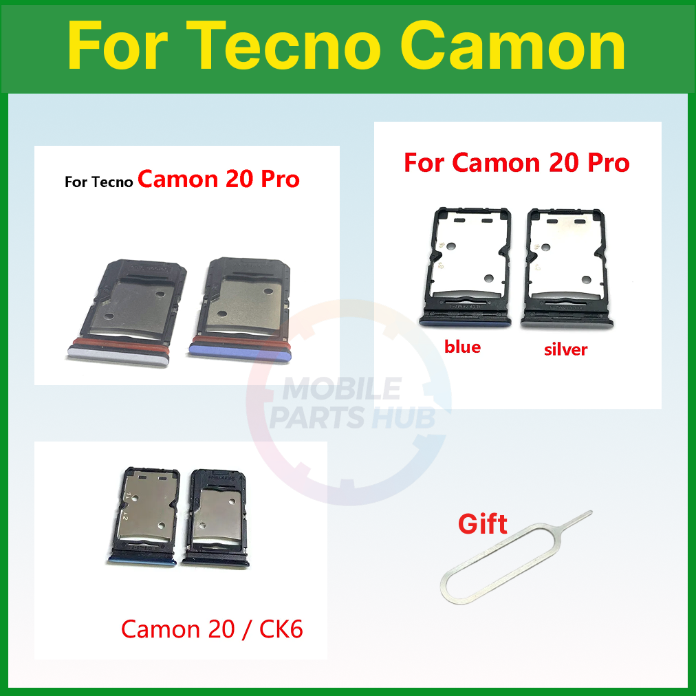 Tecno Camon 20 CK6/20 Pro CK7n Sim Tray Micro SD Card Slot with Sim Ejector Pin Replacement Part Sim Trays & Ejector Pins Price in Bangladesh - Mobile.com.bd