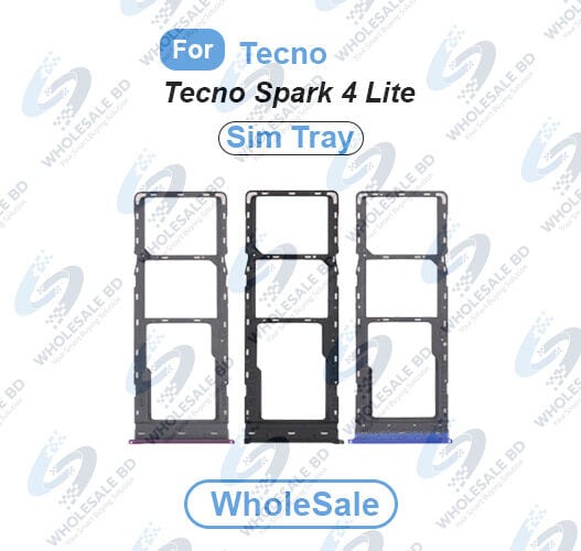 Tecno Spark 4 Lite (KC8S) SIM Tray Replacement Slot Holder Sim Slot /SD Card Tray /Holder Card compatible with Sim Ejector Pin Replacement Parts (Wholesale) - Price in Bangladesh