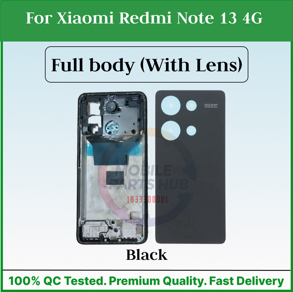 For Xiaomi Redmi Note 13 4G Full Body Housing (LCD Frame + Back Panel) Camera Glass Back shell Replacement Spare Parts - Price in Bangladesh