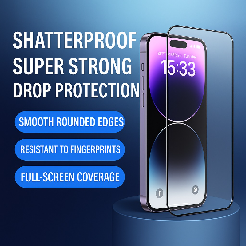 KUZOOM Premium Tempered Glass Screen Protector for iPhone 13 iPhone 13 Pro iPhone 14 Shatterproof Full Coverage