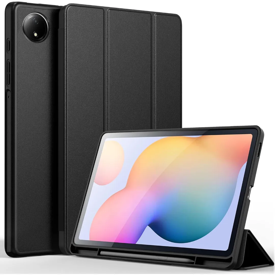 Smart Case For Xiaomi Redmi Pad Se 8.7 Inch Tablet 2024 Cover With Pencil Holder,Soft Tpu Smart Stand Back Cover Auto Wake/Sleep (Black-Blue) Phone Cases & Covers Price in Bangladesh - Mobile.com.bd