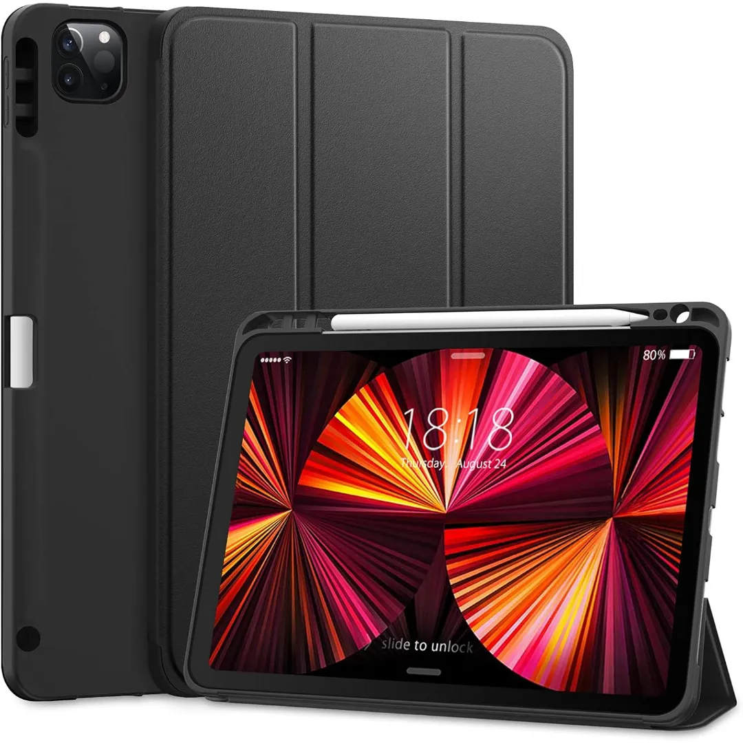 Kenke Ipad Pro 11 Inch Case 4Th/3Rd/2Nd/1St Generation (2022/2021/2020/2018) With Pencil Holder, Support 2Nd Gen Pencil Charging Soft Slim Pu Cover Auto Wake/Sleep Phone Cases & Covers Price in Bangladesh - Mobile.com.bd