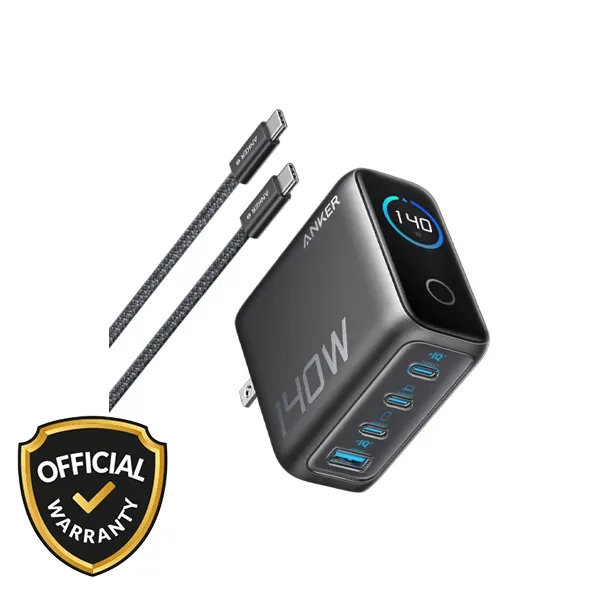 Anker Charger (140W, 4-Port, PD 3.1) with USB-C Cable