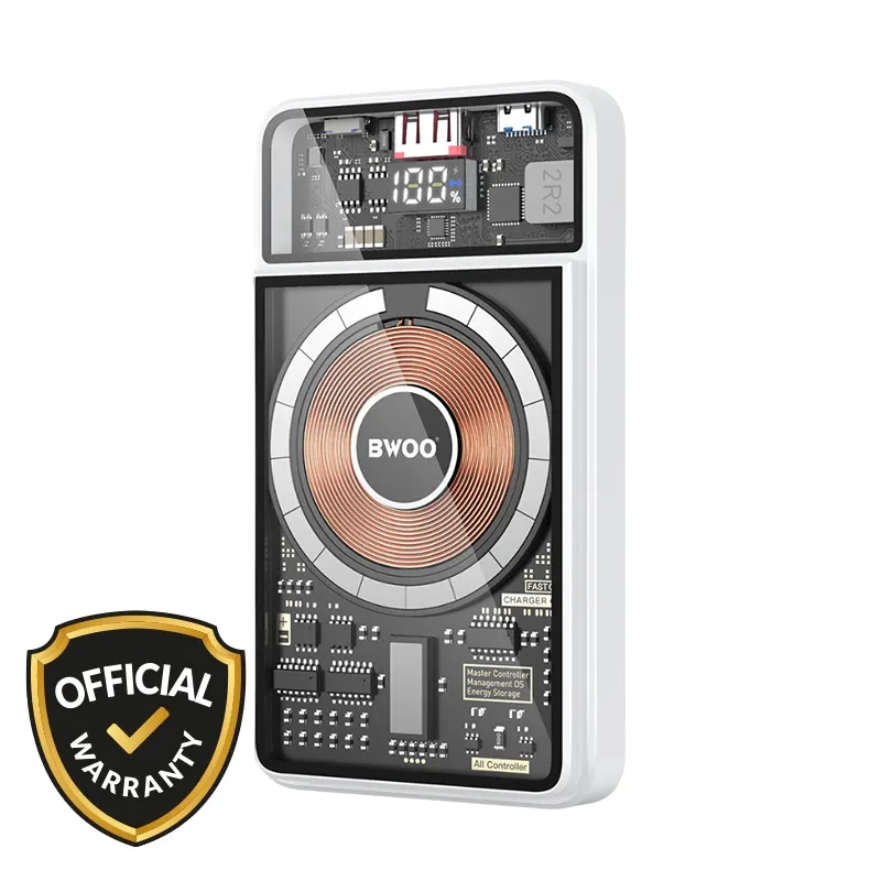 BWOO 10000mAh 20W Wireless Fast Charging Power Bank with Built-in Cables (BO-P49) - Price in Bangladesh