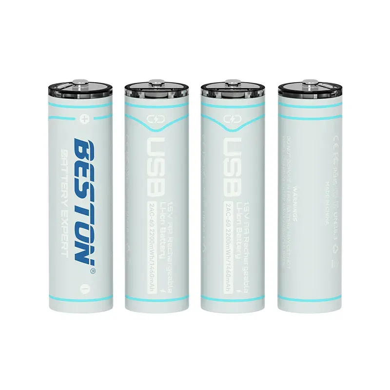 Beston 2200mWh 1.5V AA Type-C Rechargeable 4Pcs Lithium Battery (2AC-60)